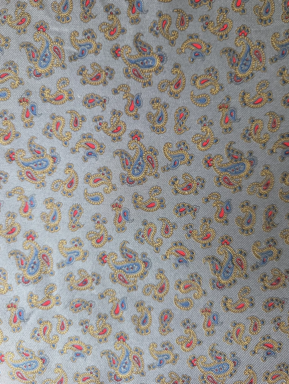 Vintage Christian Dior Mens Grey Red Reversible Silk Wool Paisley Scarf